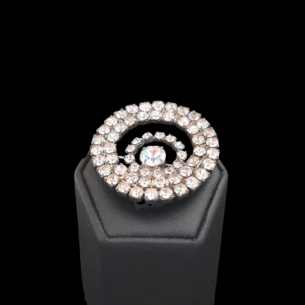 Vintage Monet Sparkling Circles Crystal Brooch